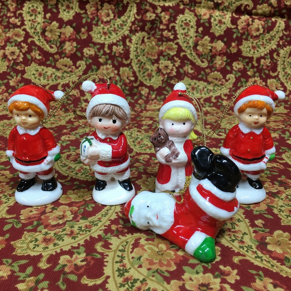 Hand Painted Vintage Bone China Christmas Ornaments